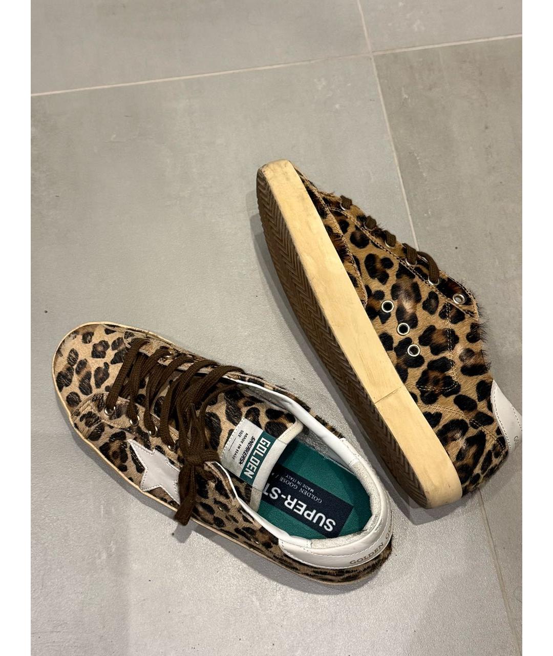 GOLDEN GOOSE Коричневые кожаные кеды, фото 3