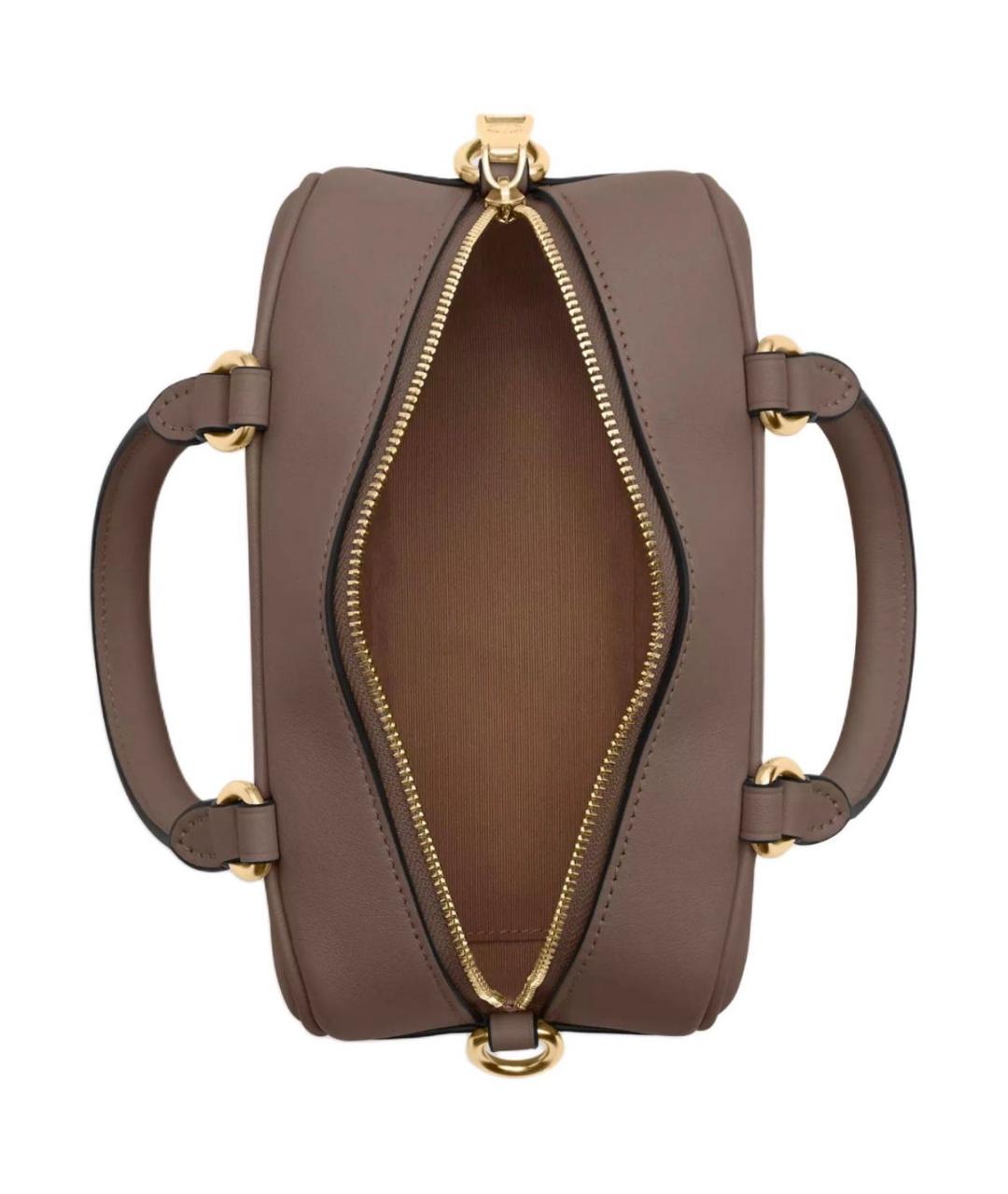 COACH Коричневая сумка с короткими ручками из искусственной кожи, фото 4