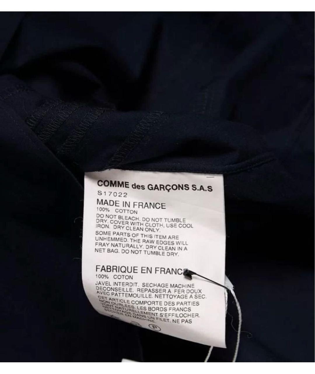 COMME DES GARÇONS SHIRT Темно-синяя хлопковая классическая рубашка, фото 5