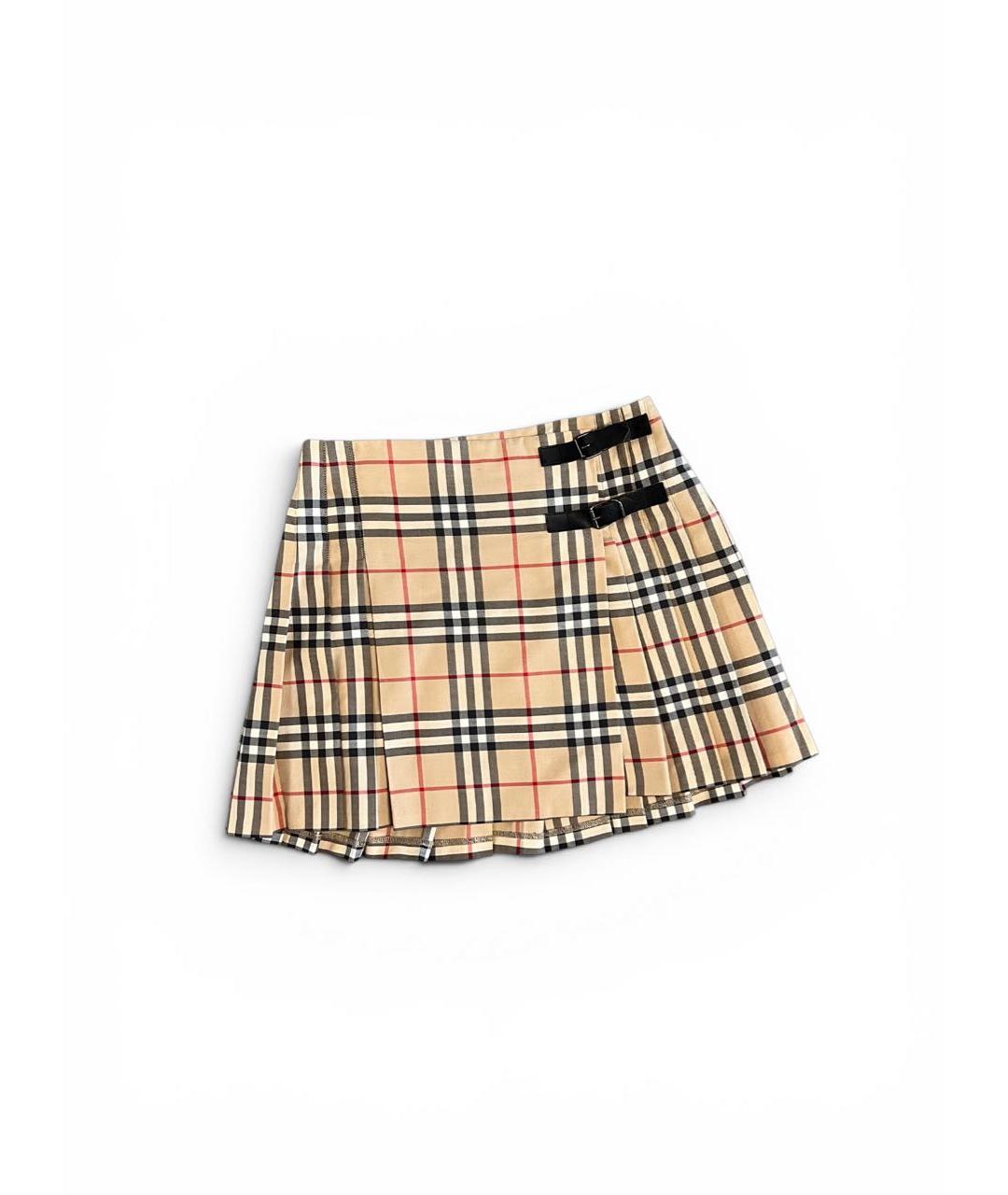 BURBERRY Бежевая полиэстеровая юбка, фото 6