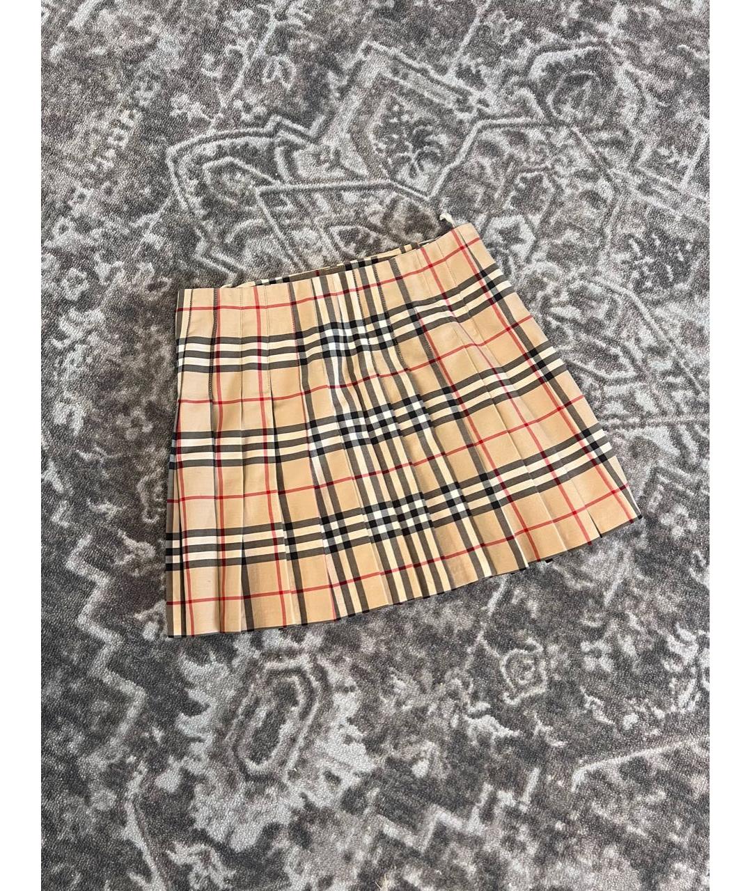 BURBERRY Бежевая полиэстеровая юбка, фото 2