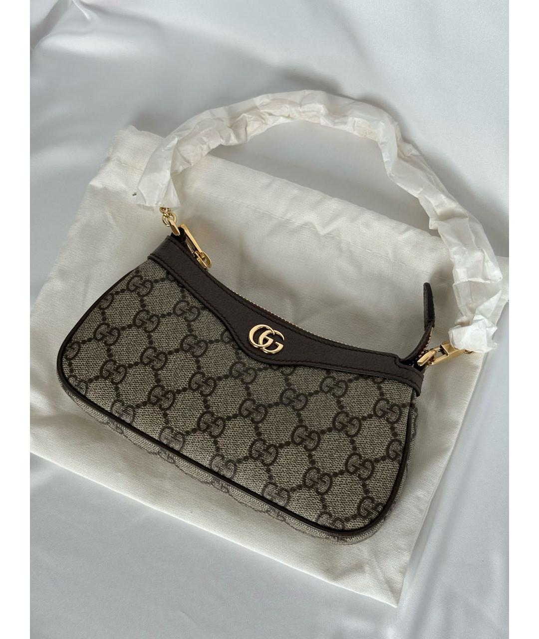 GUCCI Бежевая канва сумка с короткими ручками, фото 7