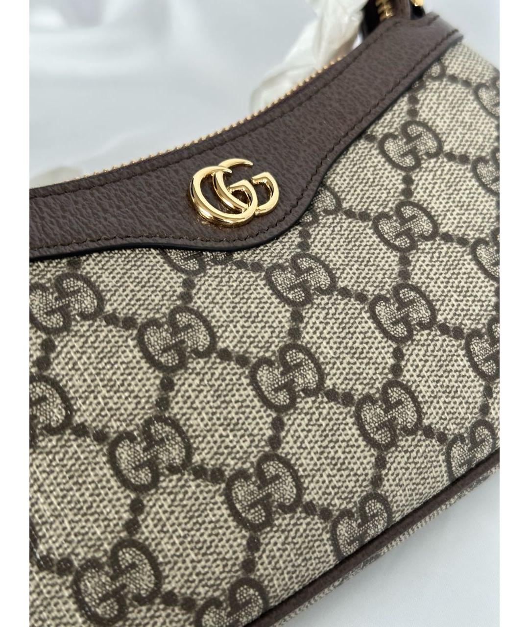 GUCCI Бежевая канва сумка с короткими ручками, фото 5