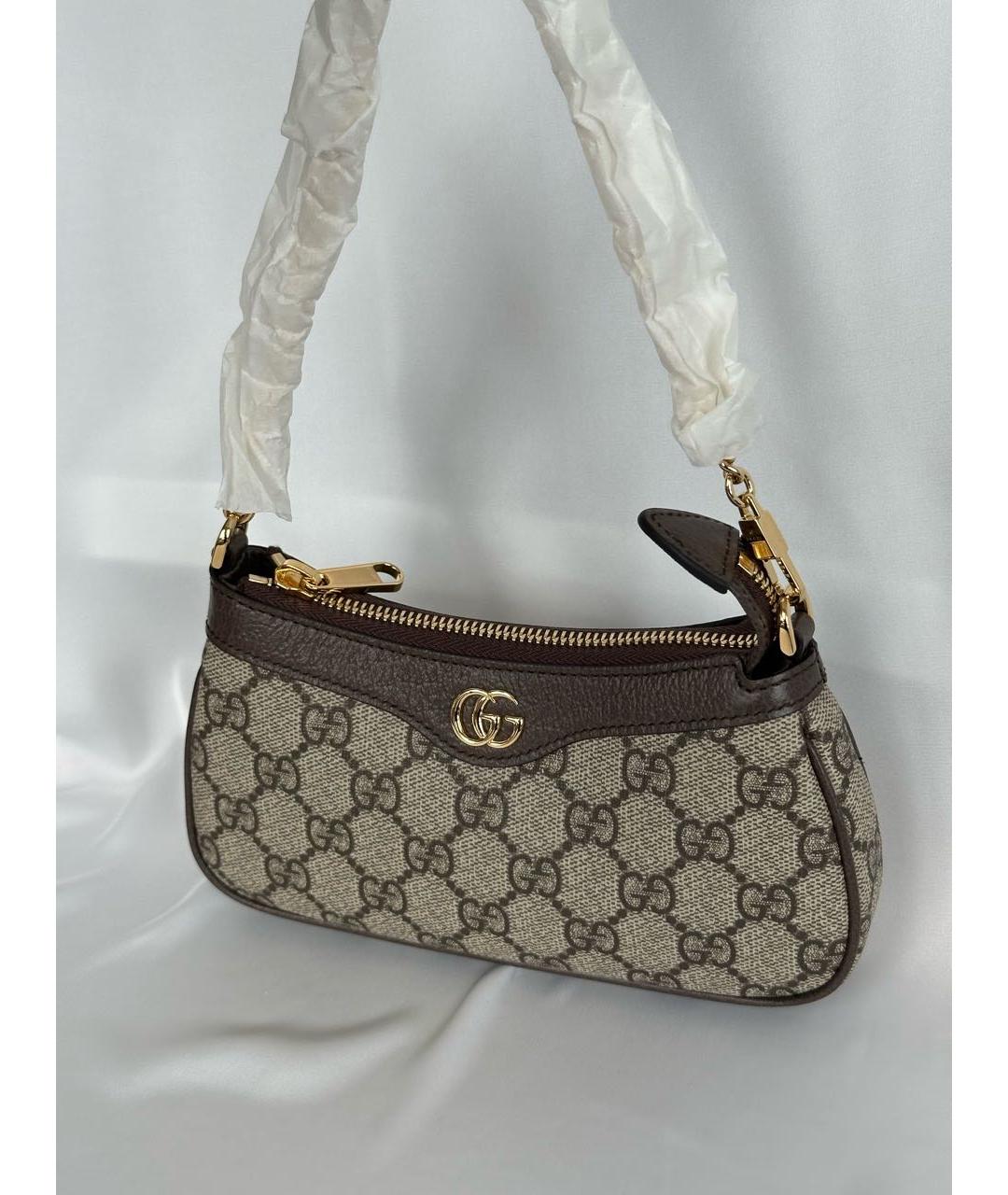 GUCCI Бежевая канва сумка с короткими ручками, фото 3