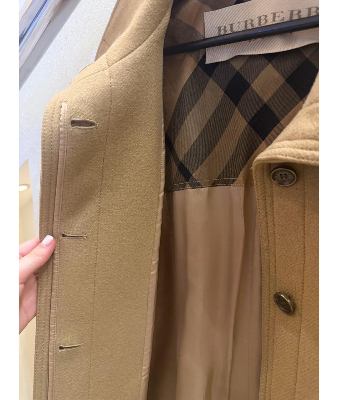 BURBERRY Коричневое шерстяное пальто, фото 5