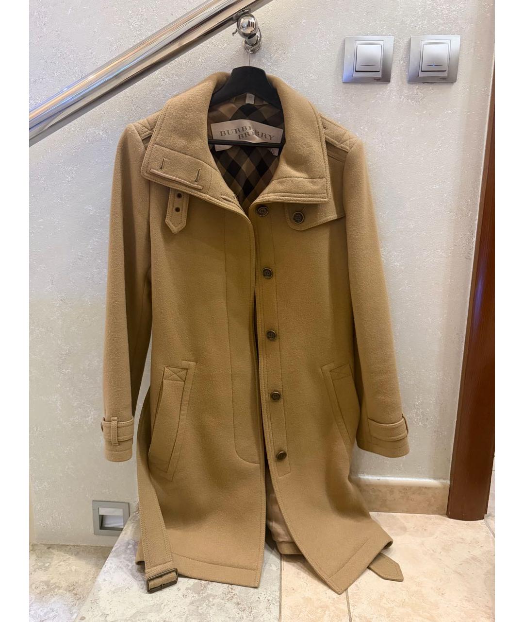 BURBERRY Коричневое шерстяное пальто, фото 9