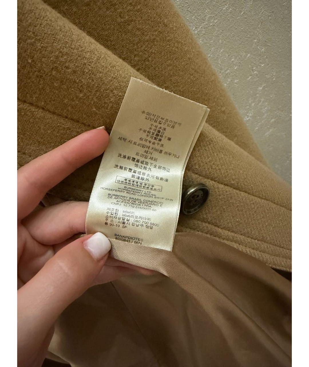 BURBERRY Коричневое шерстяное пальто, фото 8
