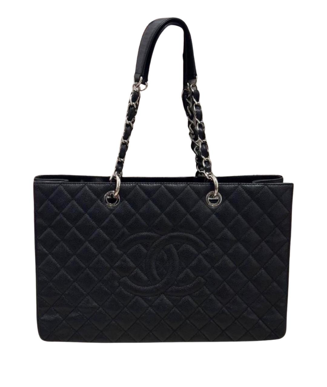 CHANEL Черная кожаная сумка тоут, фото 1