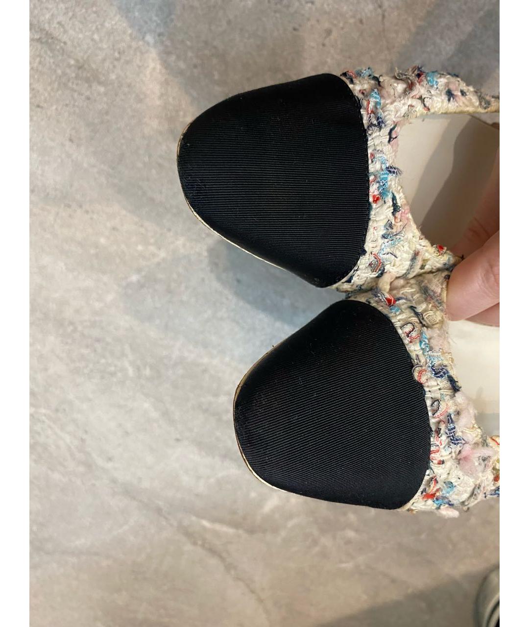 CHANEL Мульти текстильные босоножки, фото 3