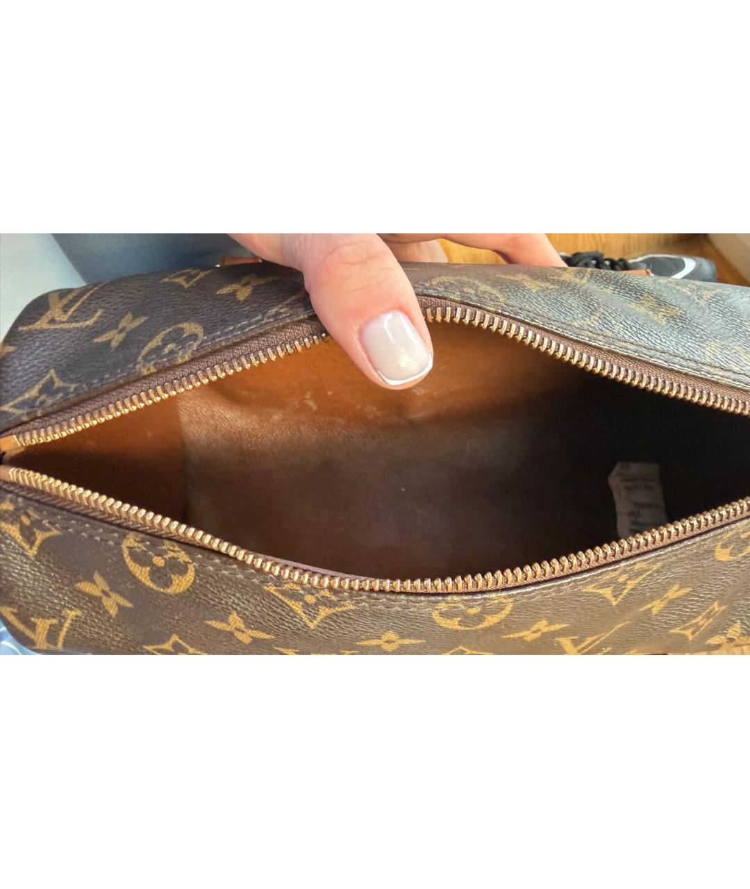 LOUIS VUITTON Коричневая канва сумка с короткими ручками, фото 4