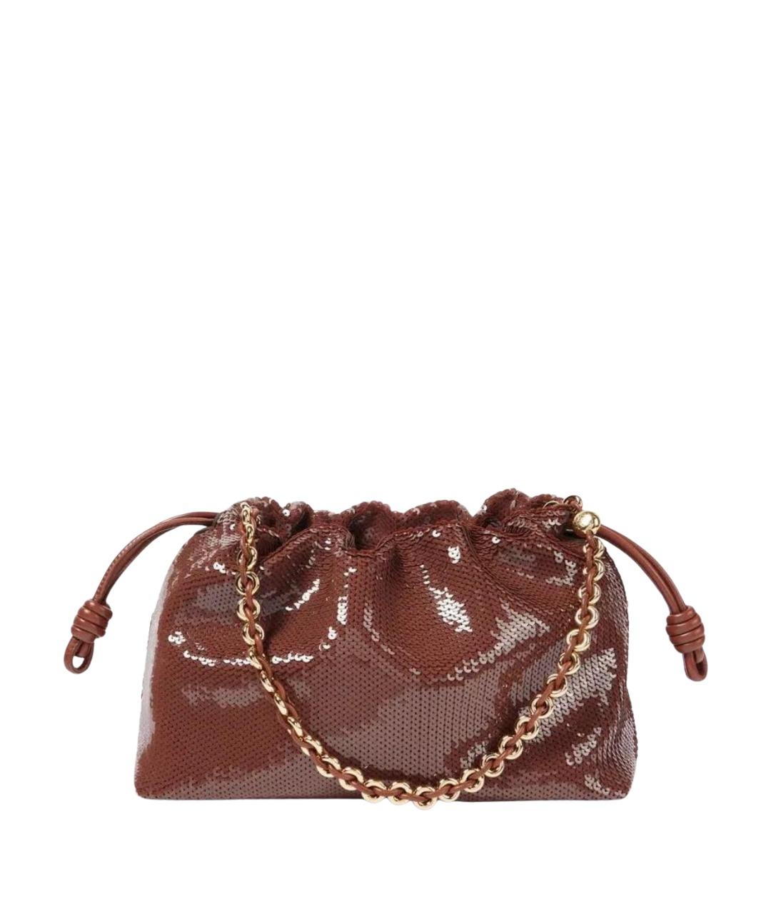 LOEWE Коричневая кожаная сумка через плечо, фото 1