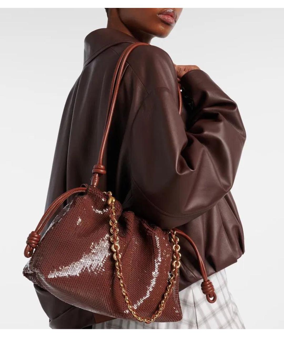 LOEWE Коричневая кожаная сумка через плечо, фото 5