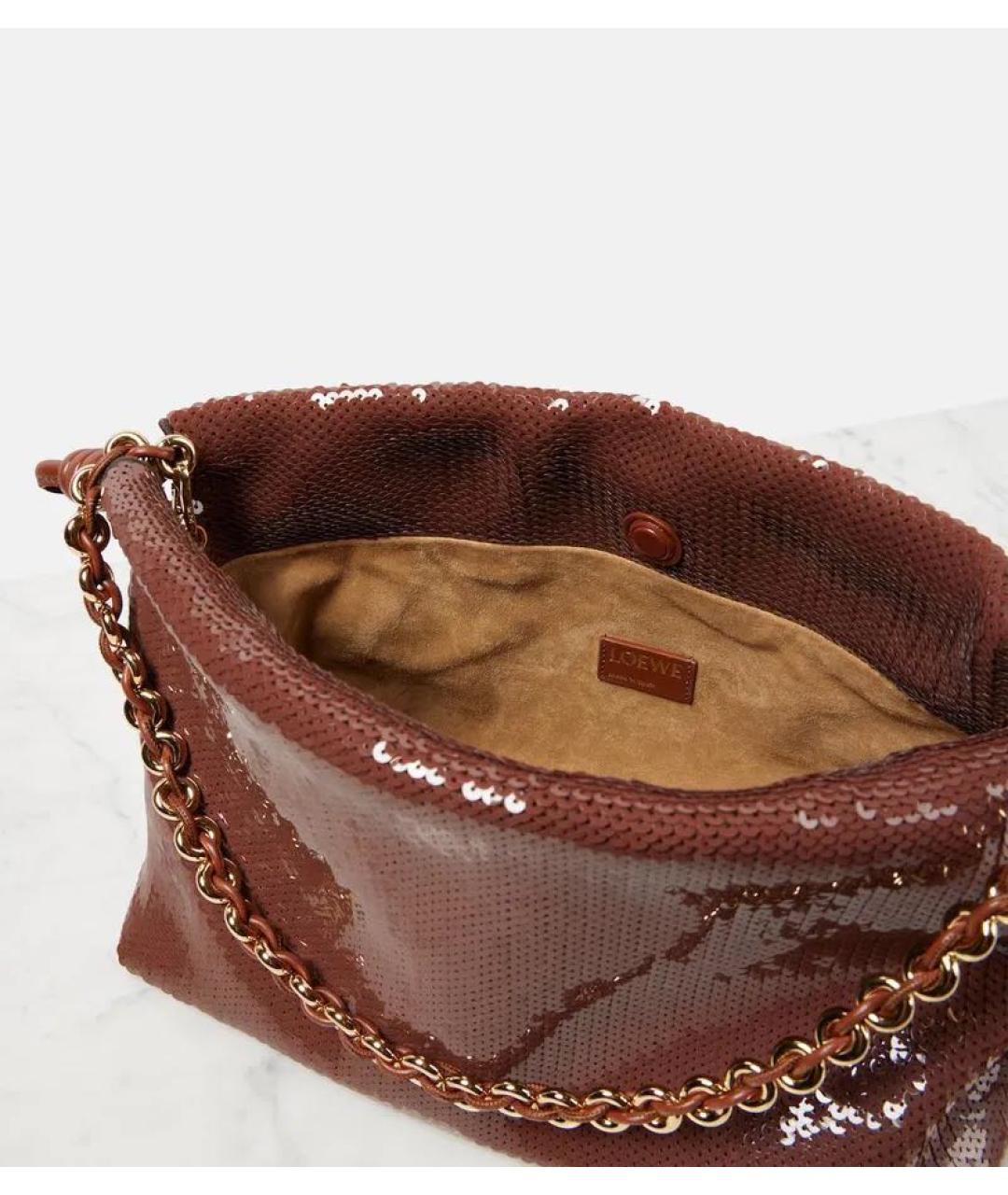 LOEWE Коричневая кожаная сумка через плечо, фото 2