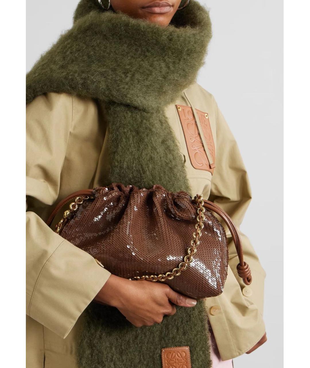 LOEWE Коричневая кожаная сумка через плечо, фото 6