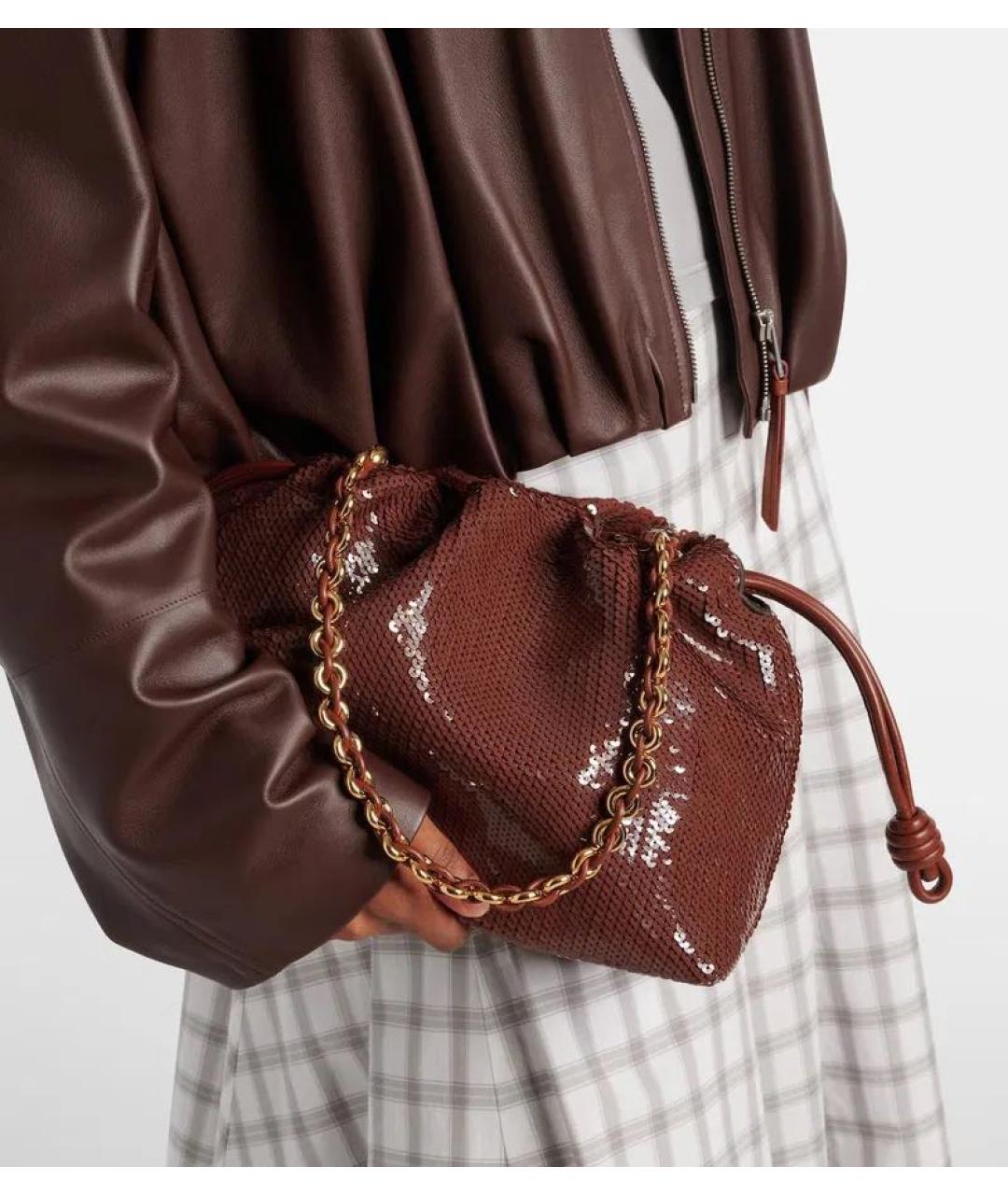 LOEWE Коричневая кожаная сумка через плечо, фото 4