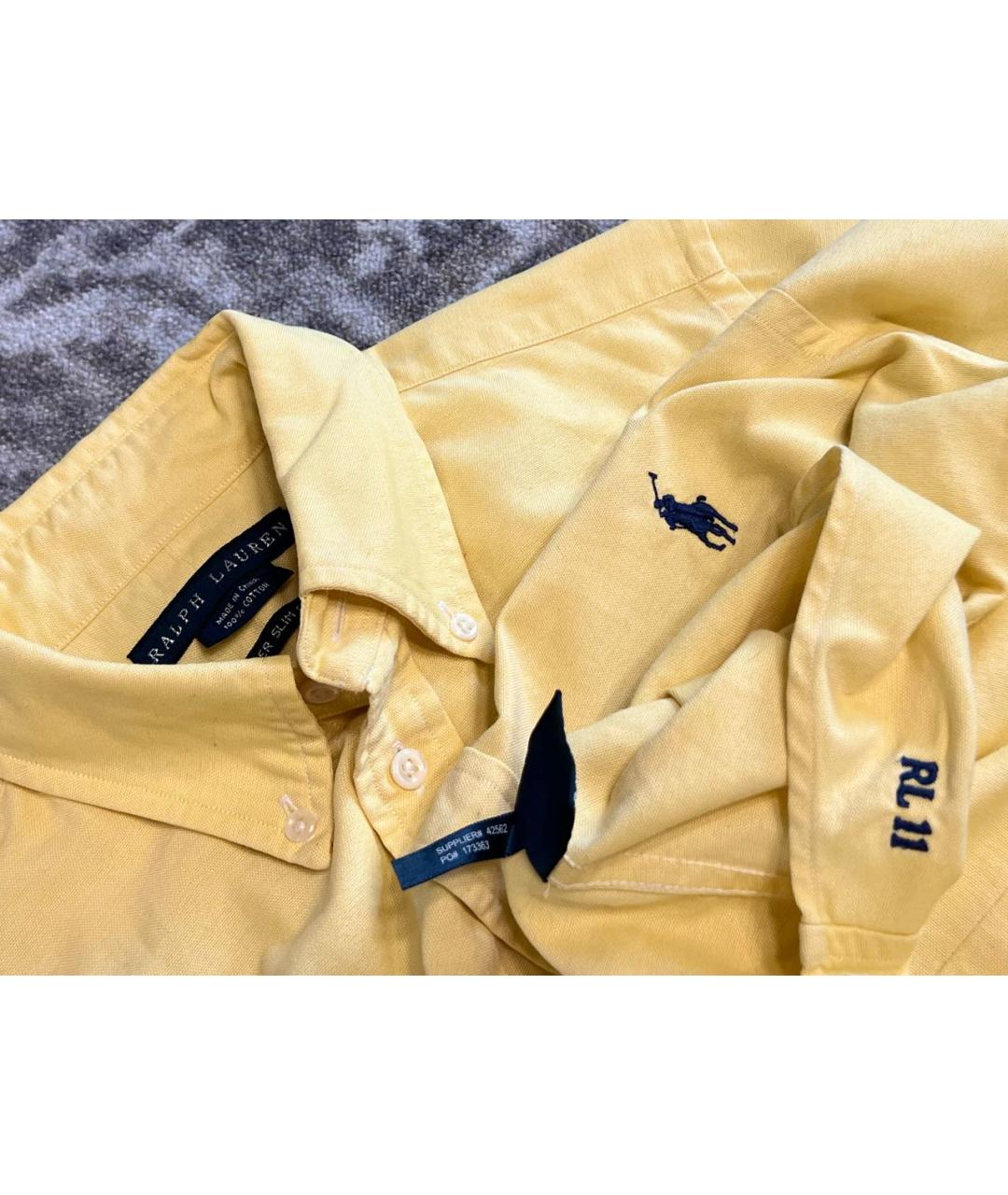 RALPH LAUREN Желтая хлопковая рубашка, фото 5