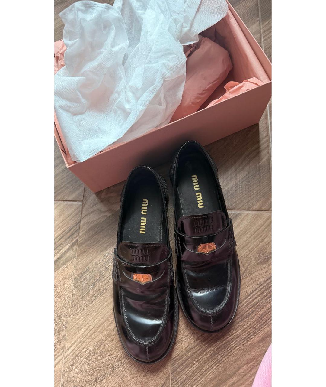 MIU MIU Черные лоферы из лакированной кожи, фото 4