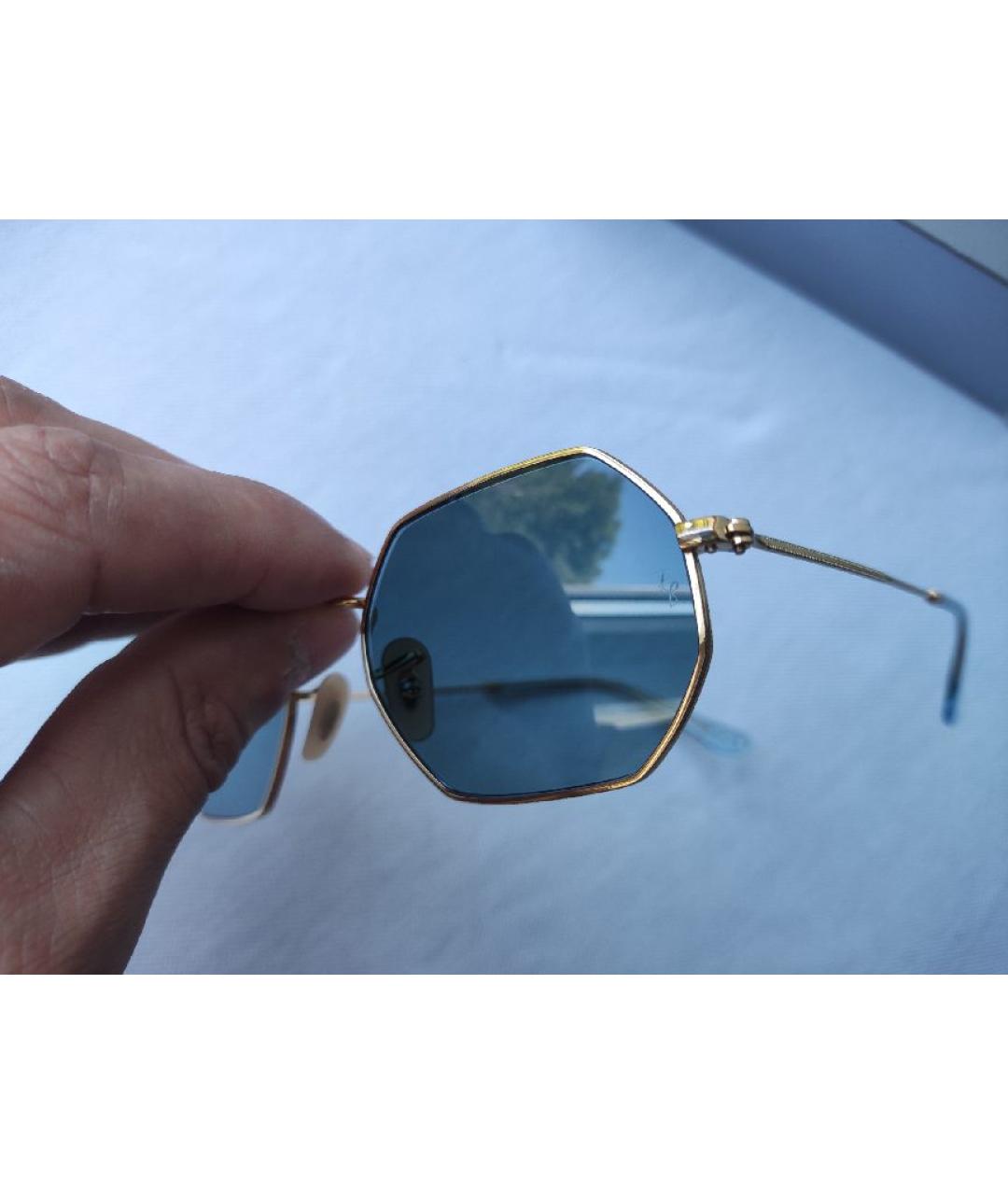 RAY BAN Золотые металлические солнцезащитные очки, фото 4