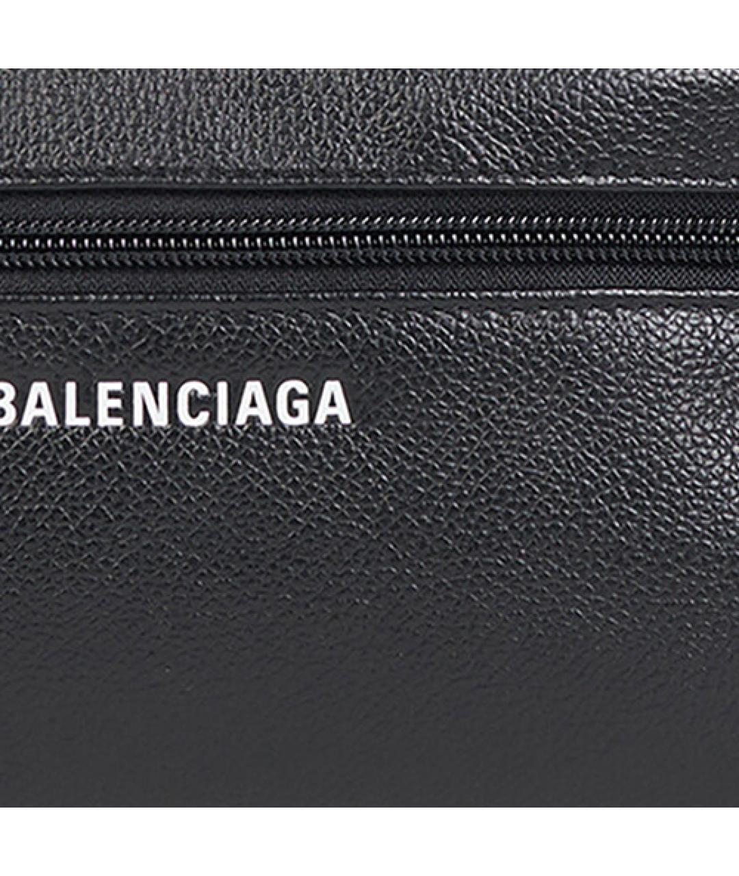 BALENCIAGA Черная кожаная барсетка, фото 5