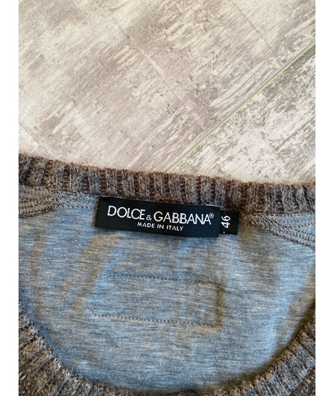 DOLCE&GABBANA Коричневый шерстяной джемпер / свитер, фото 8