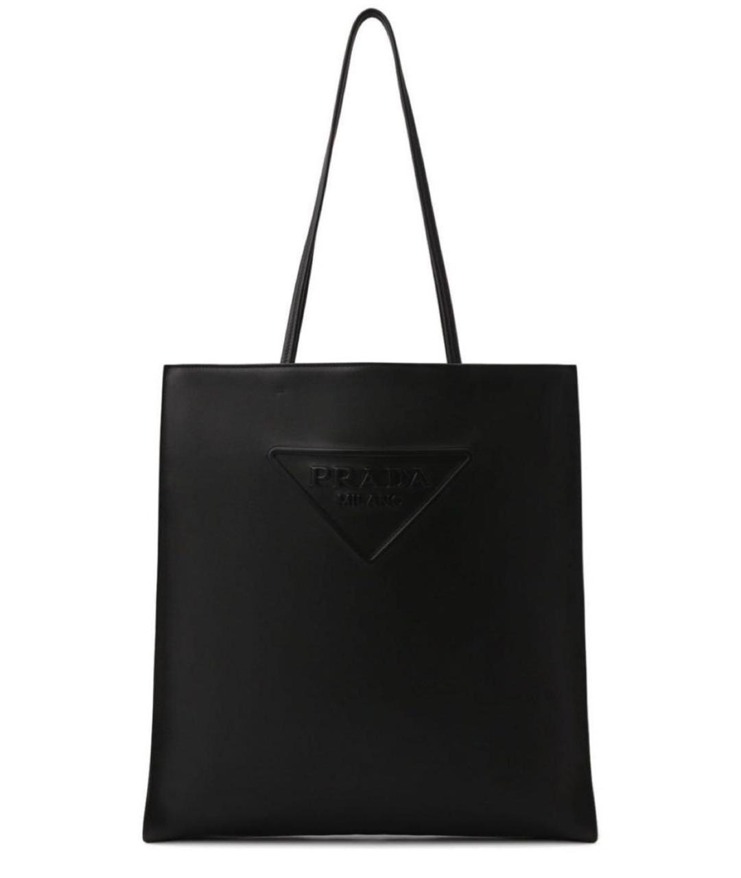 PRADA Черная кожаная сумка тоут, фото 1
