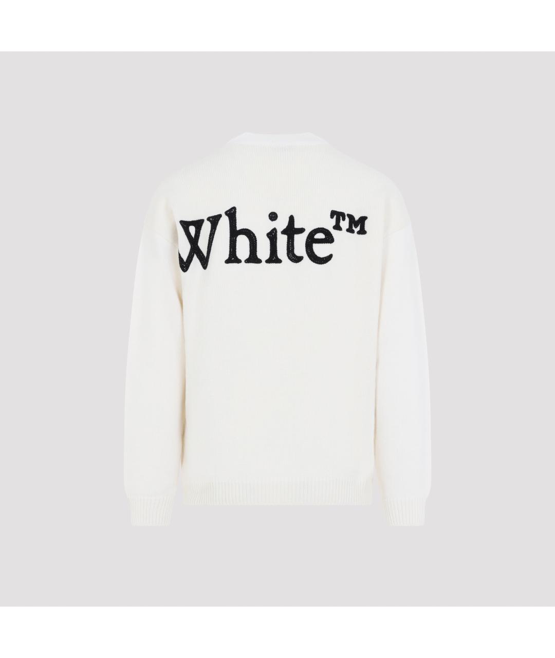 OFF-WHITE Белый шерстяной джемпер / свитер, фото 3