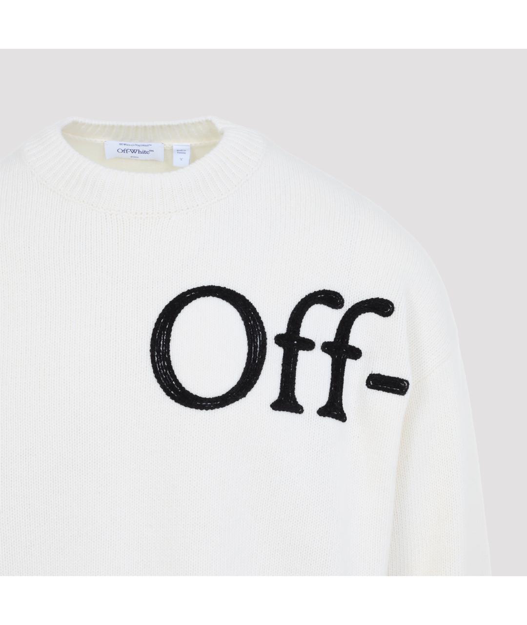 OFF-WHITE Белый шерстяной джемпер / свитер, фото 5
