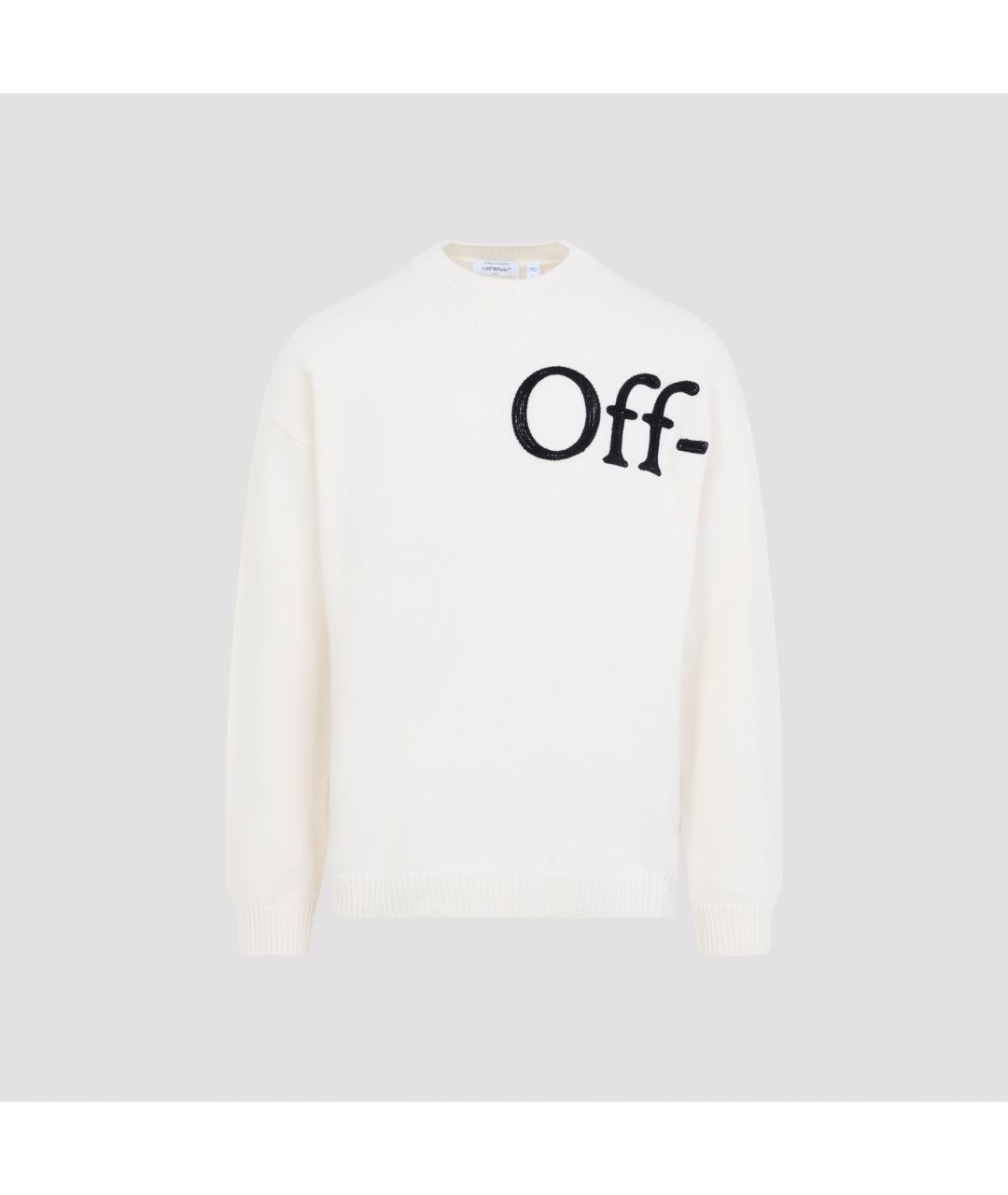 OFF-WHITE Белый шерстяной джемпер / свитер, фото 2