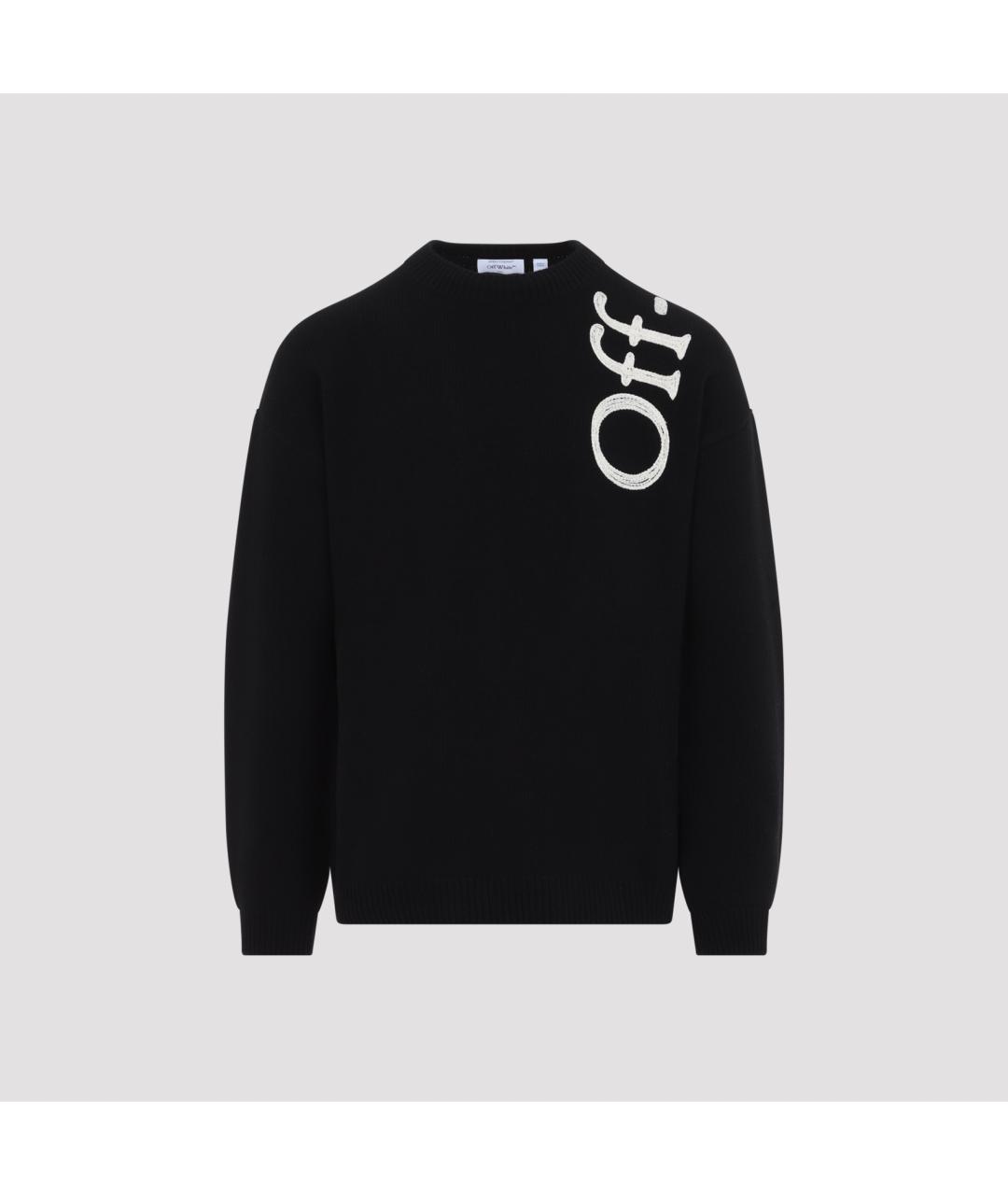 OFF-WHITE Черный шерстяной джемпер / свитер, фото 2
