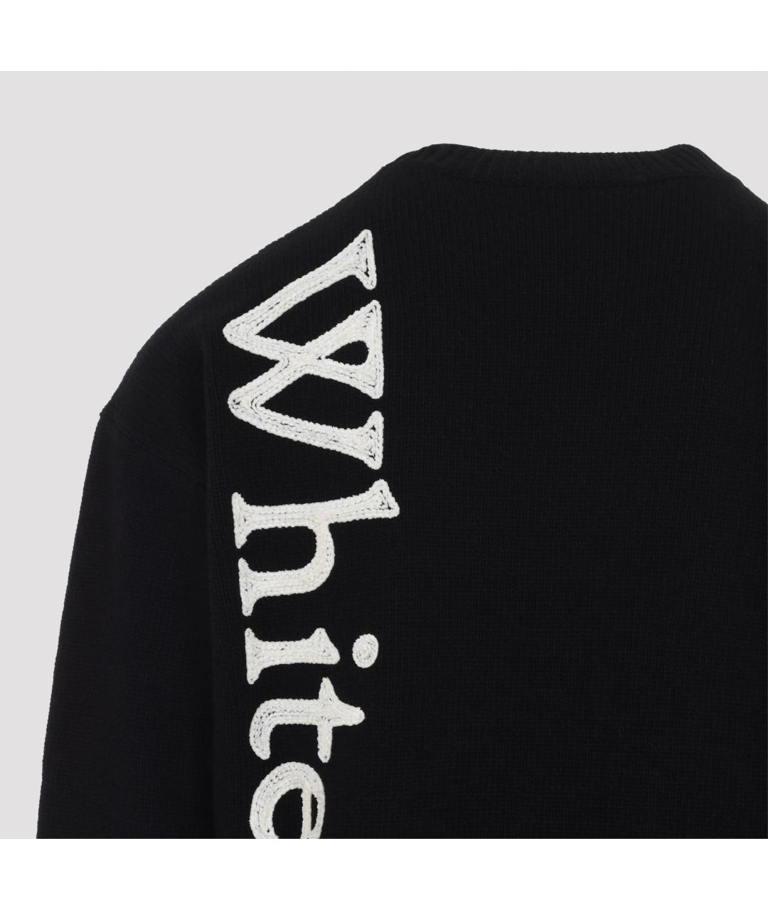 OFF-WHITE Черный шерстяной джемпер / свитер, фото 5