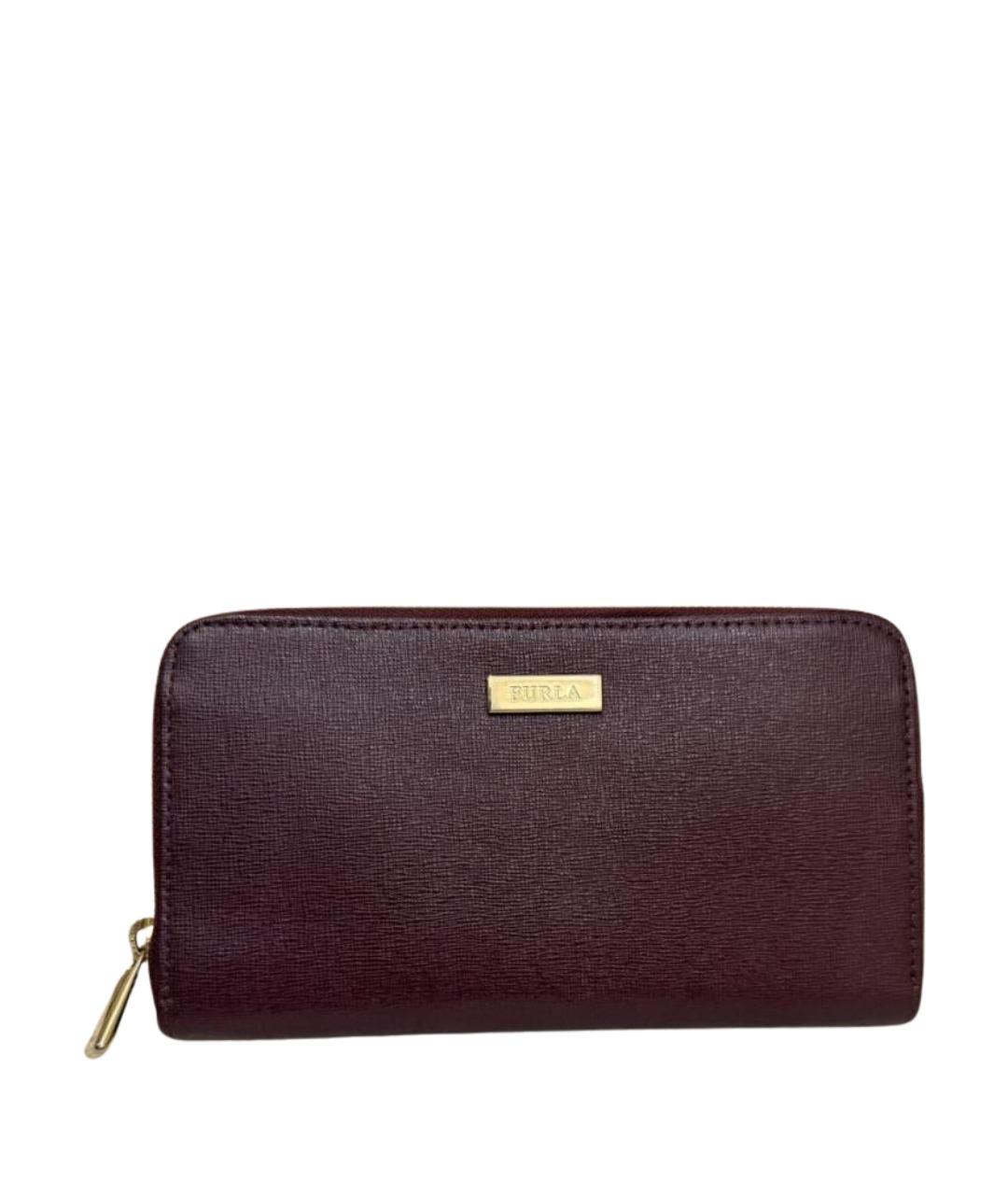 FURLA Бордовый кожаный кошелек, фото 1