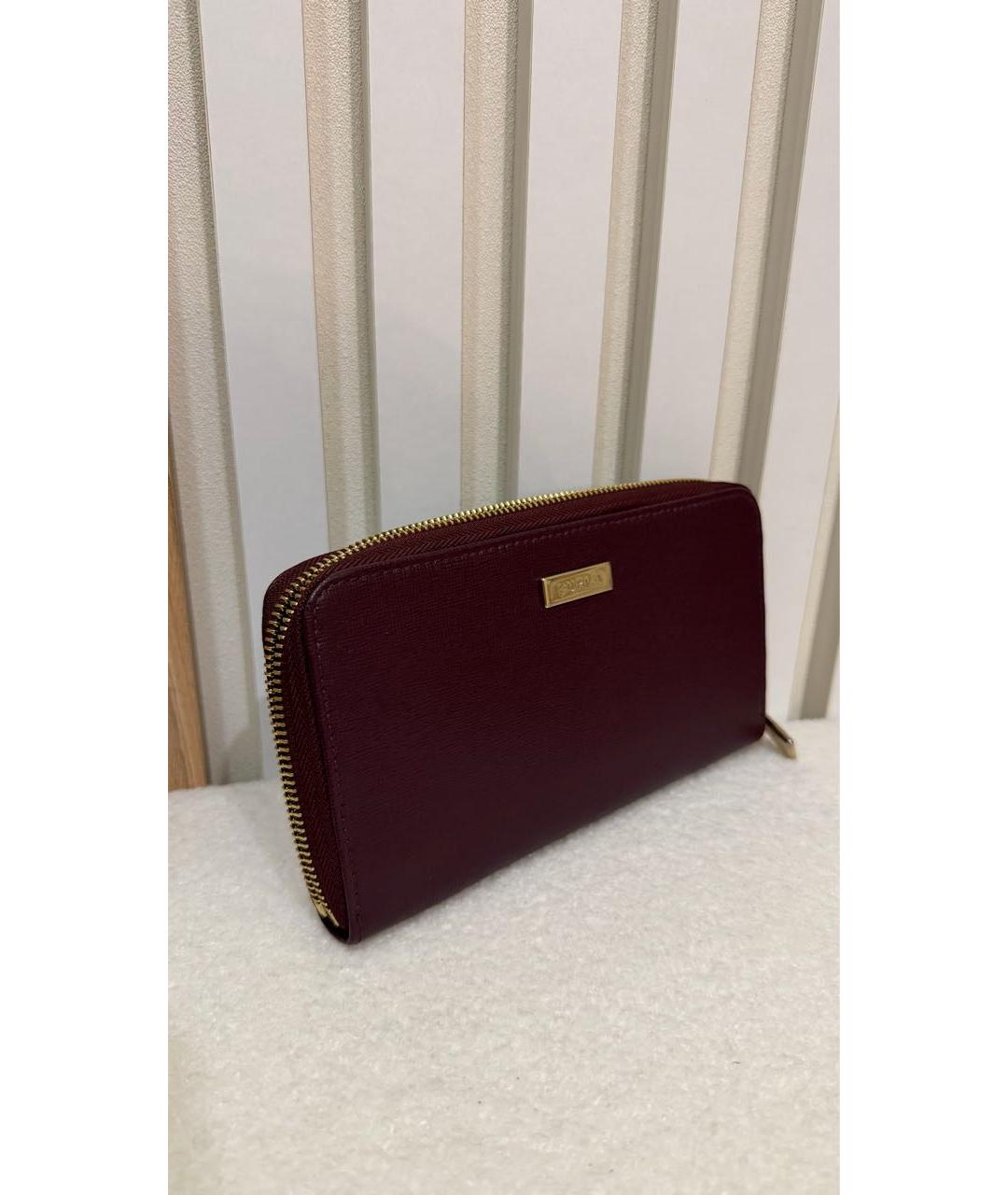FURLA Бордовый кожаный кошелек, фото 2