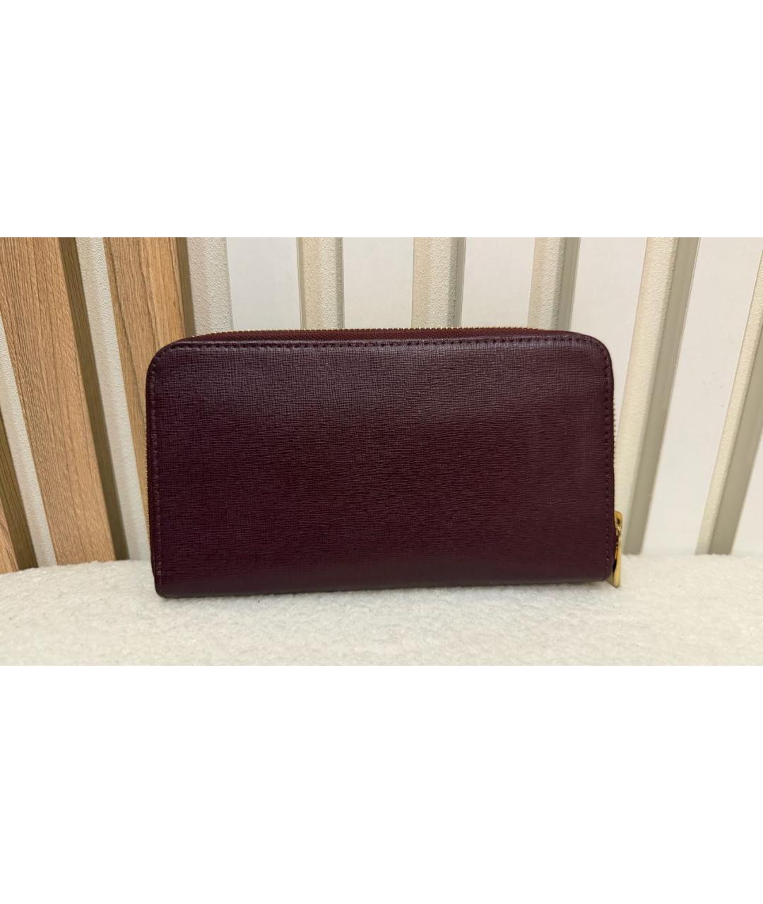 FURLA Бордовый кожаный кошелек, фото 3