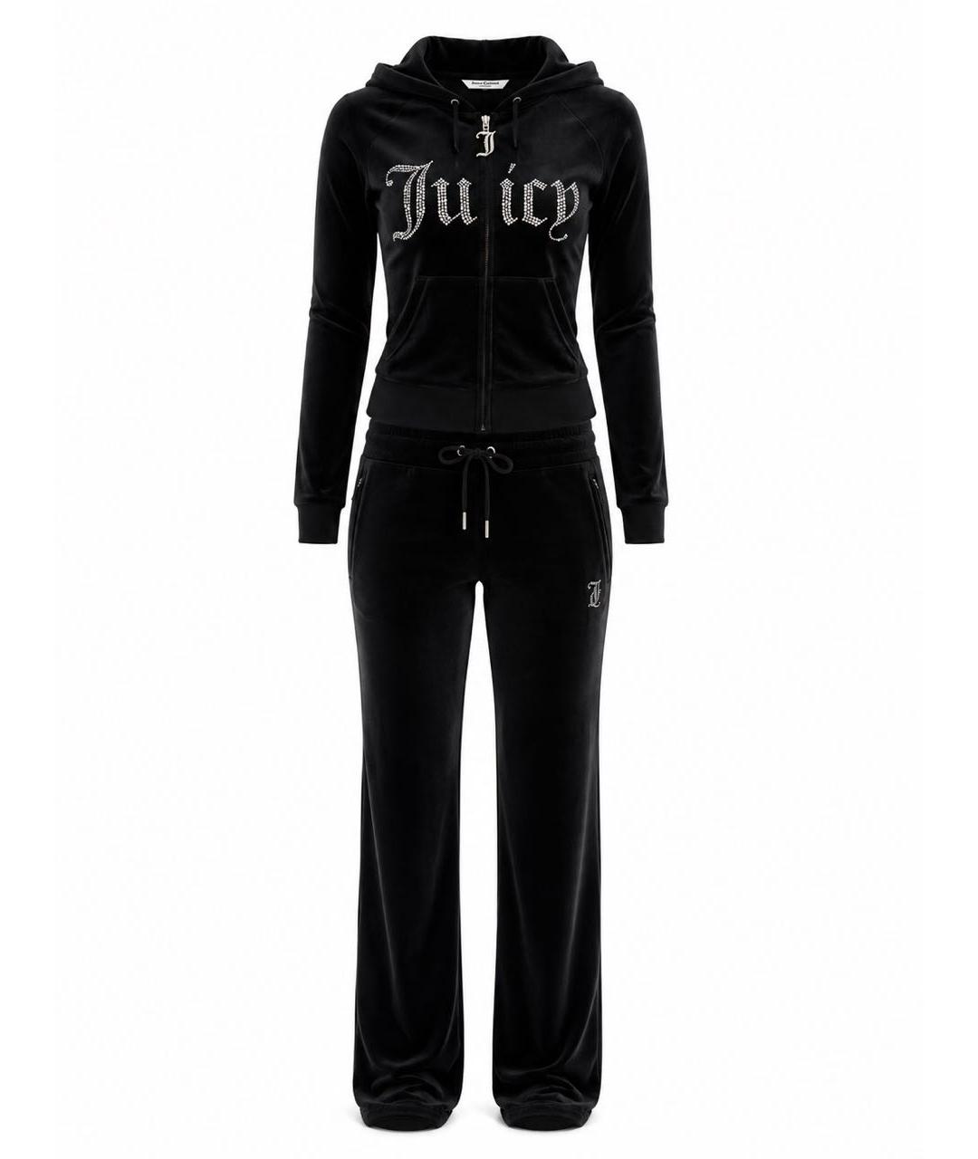 JUICY COUTURE Черный велюровый костюм с брюками, фото 1