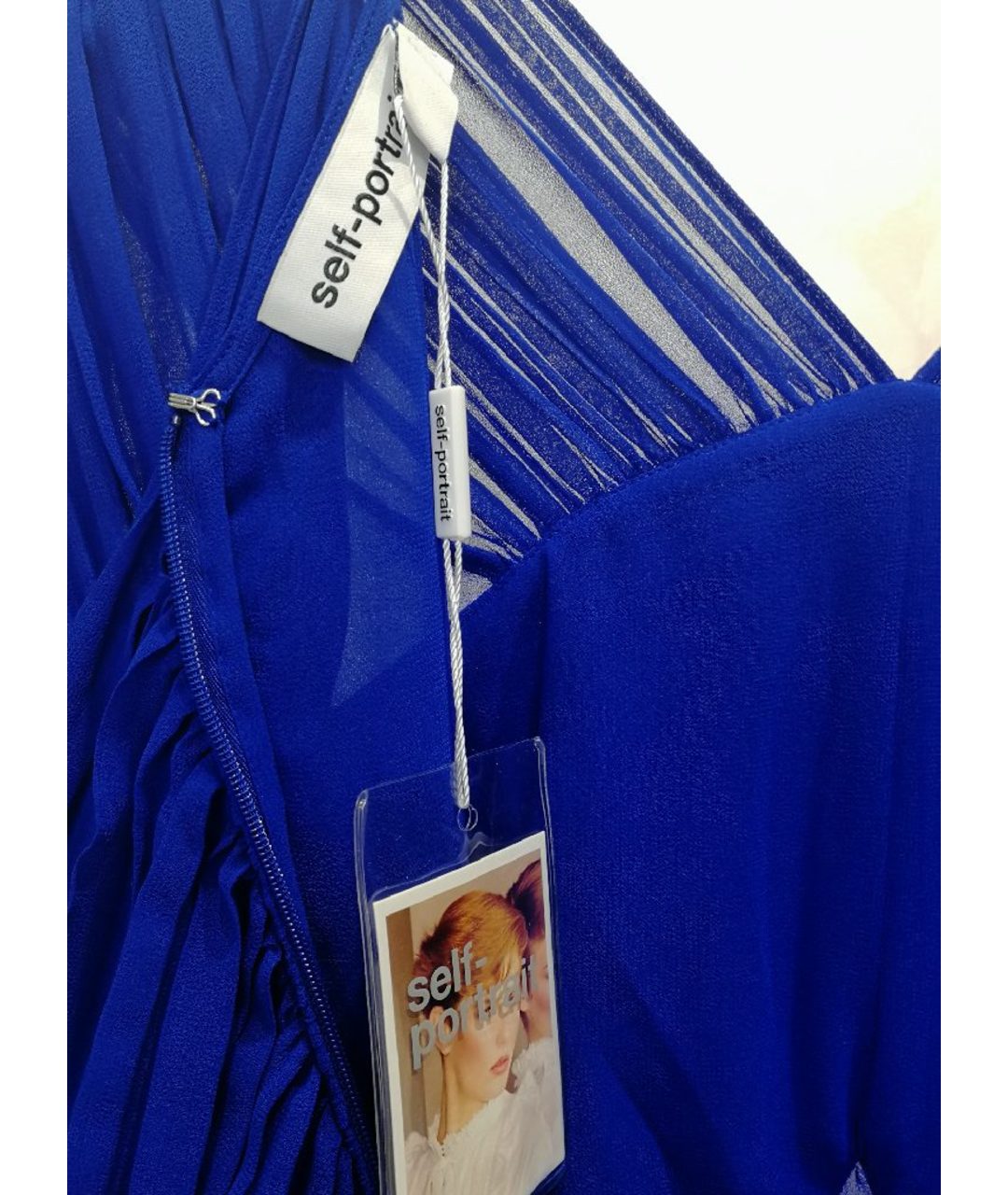 SELF-PORTRAIT Синее полиэстеровое платье, фото 3