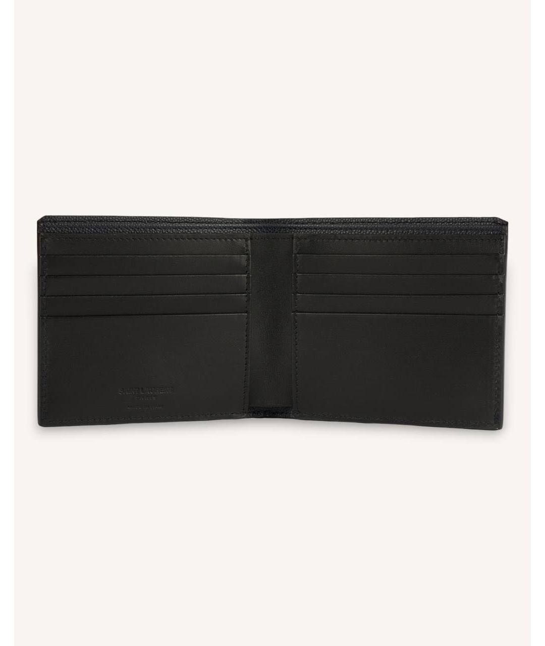 SAINT LAURENT Синий кожаный кошелек, фото 3