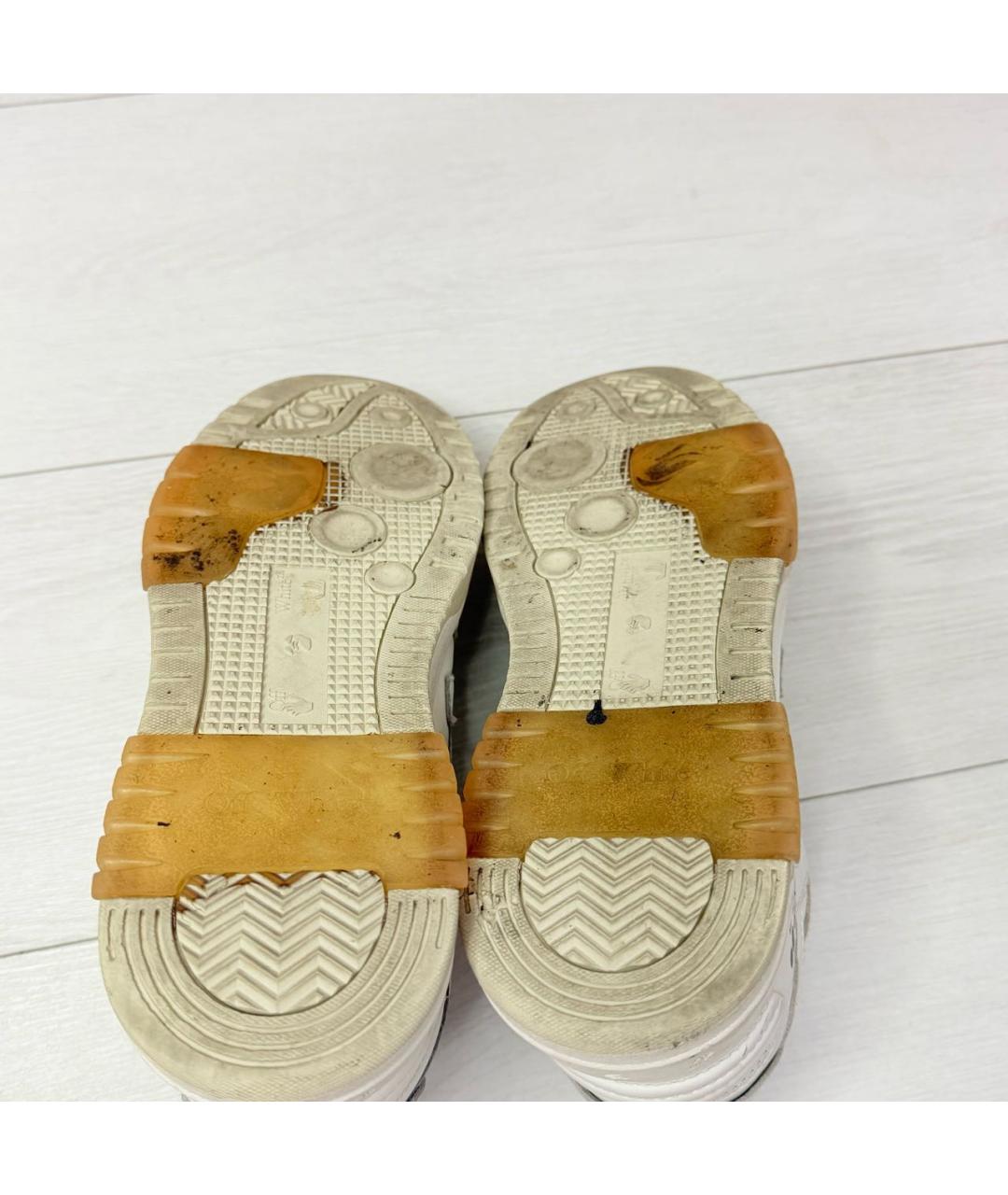 OFF-WHITE Белые кожаные низкие кроссовки / кеды, фото 5