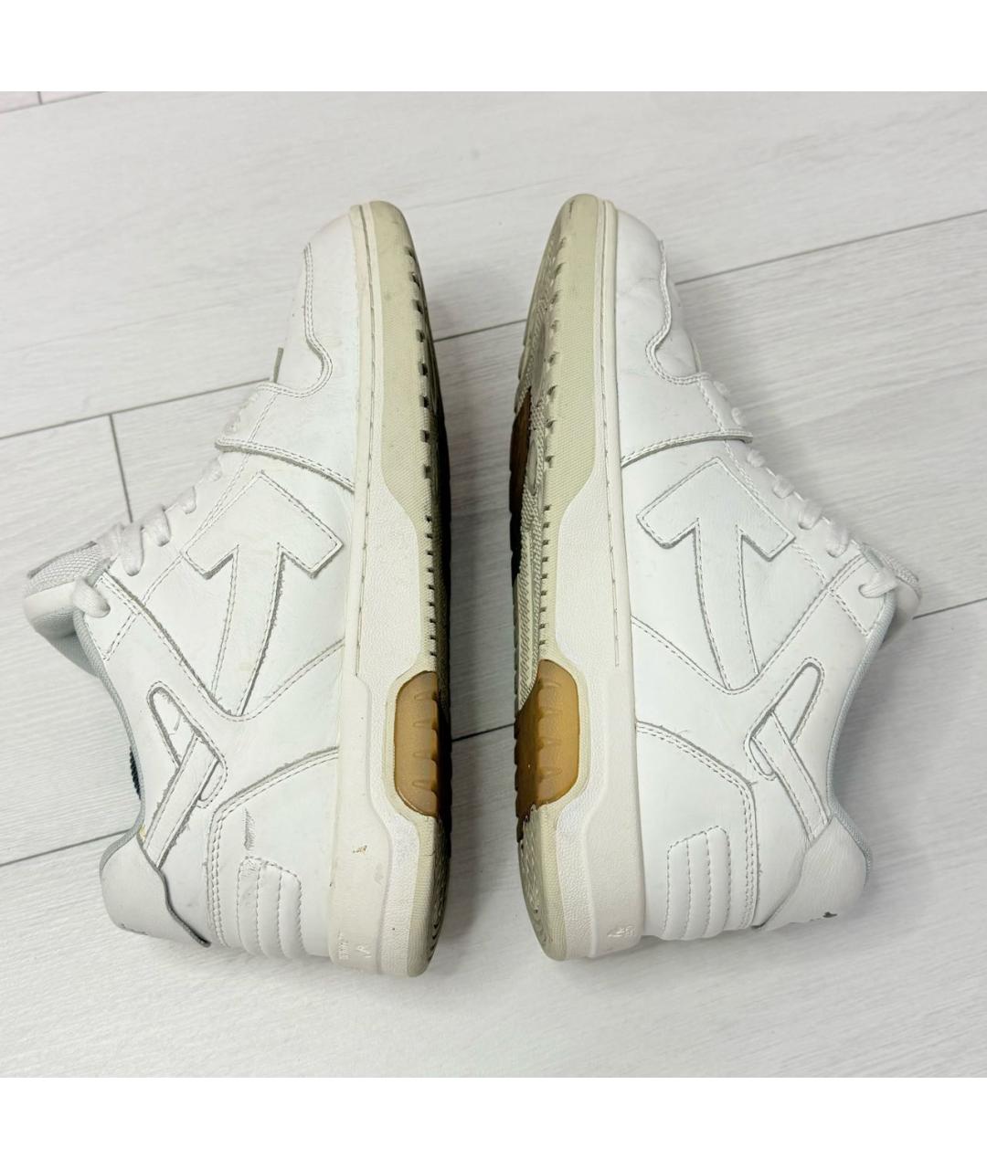 OFF-WHITE Белые кожаные низкие кроссовки / кеды, фото 2