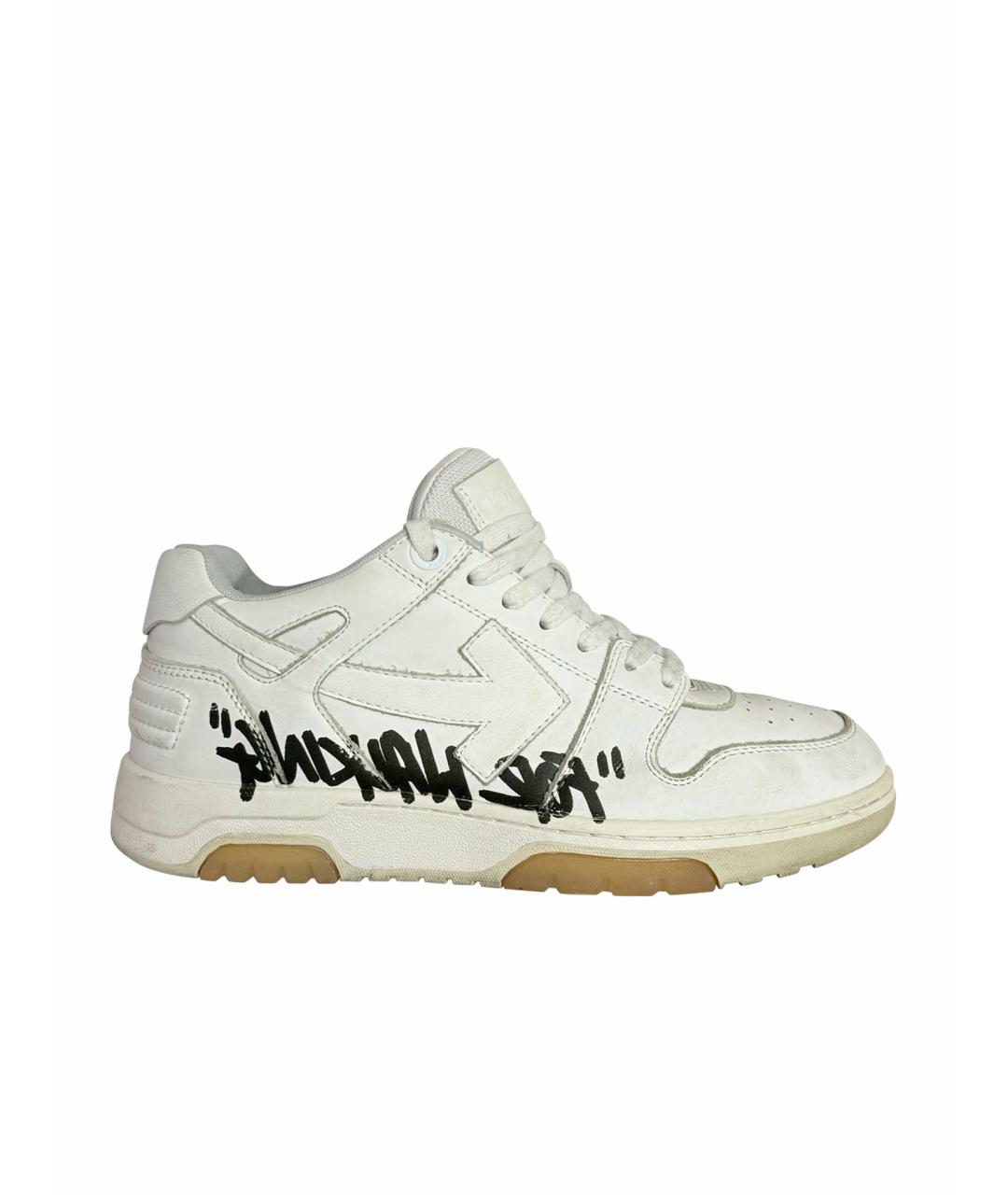 OFF-WHITE Белые кожаные низкие кроссовки / кеды, фото 1