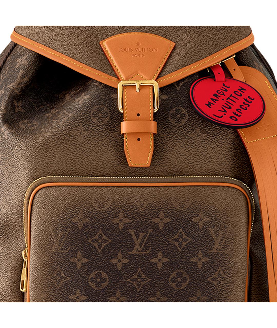 LOUIS VUITTON Коричневый канва рюкзак, фото 4