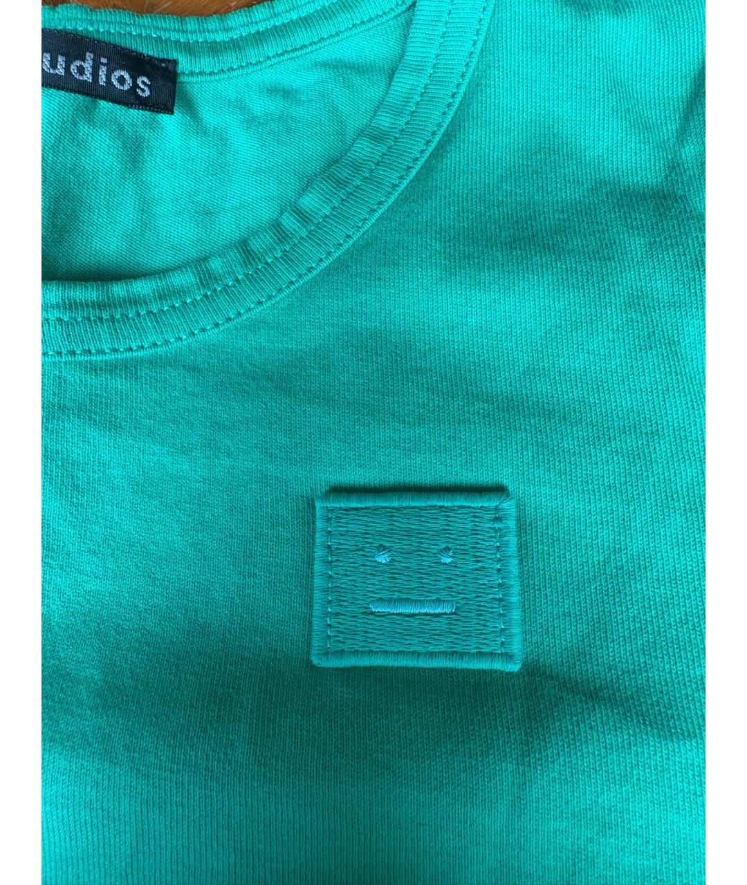 ACNE STUDIOS Зеленая хлопковая детская футболка, фото 4