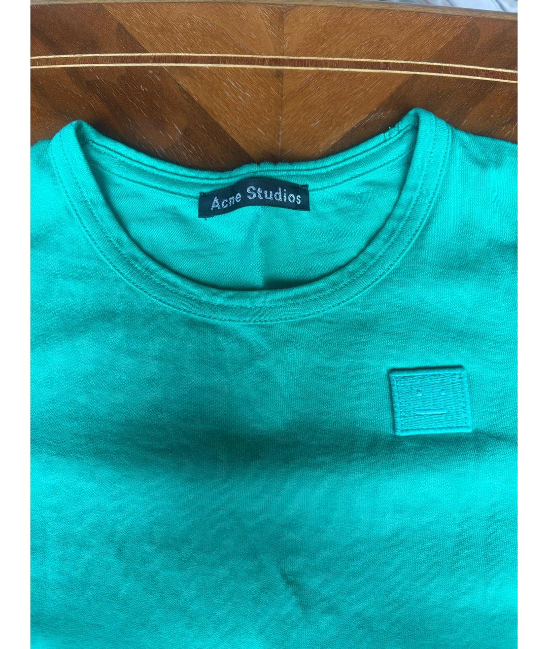 ACNE STUDIOS Зеленая хлопковая детская футболка, фото 3