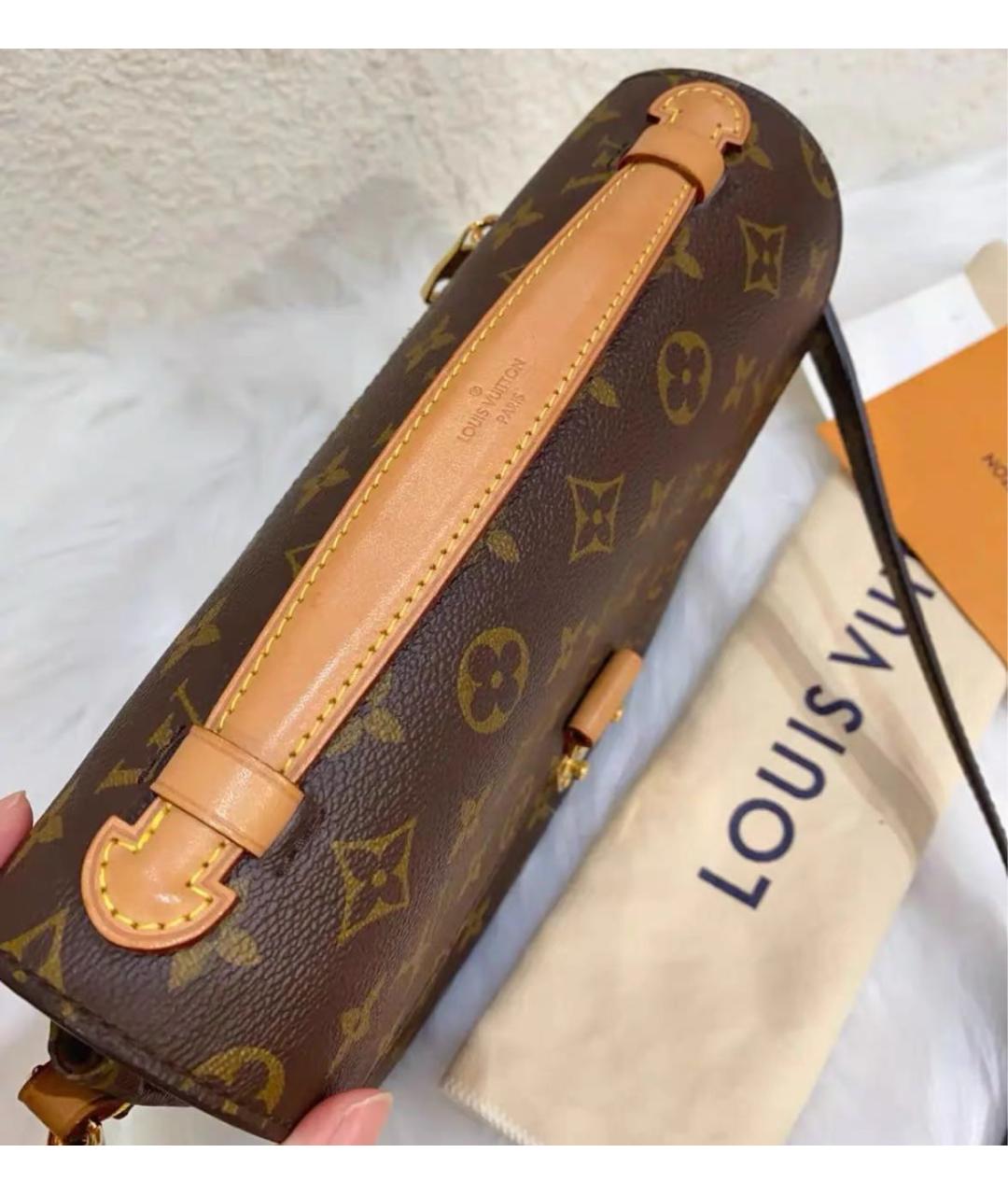 LOUIS VUITTON Коричневая кожаная сумка через плечо, фото 2