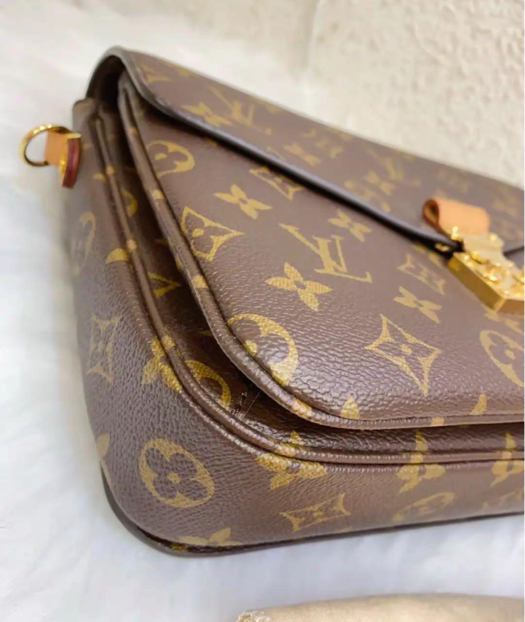 LOUIS VUITTON Коричневая кожаная сумка через плечо, фото 5