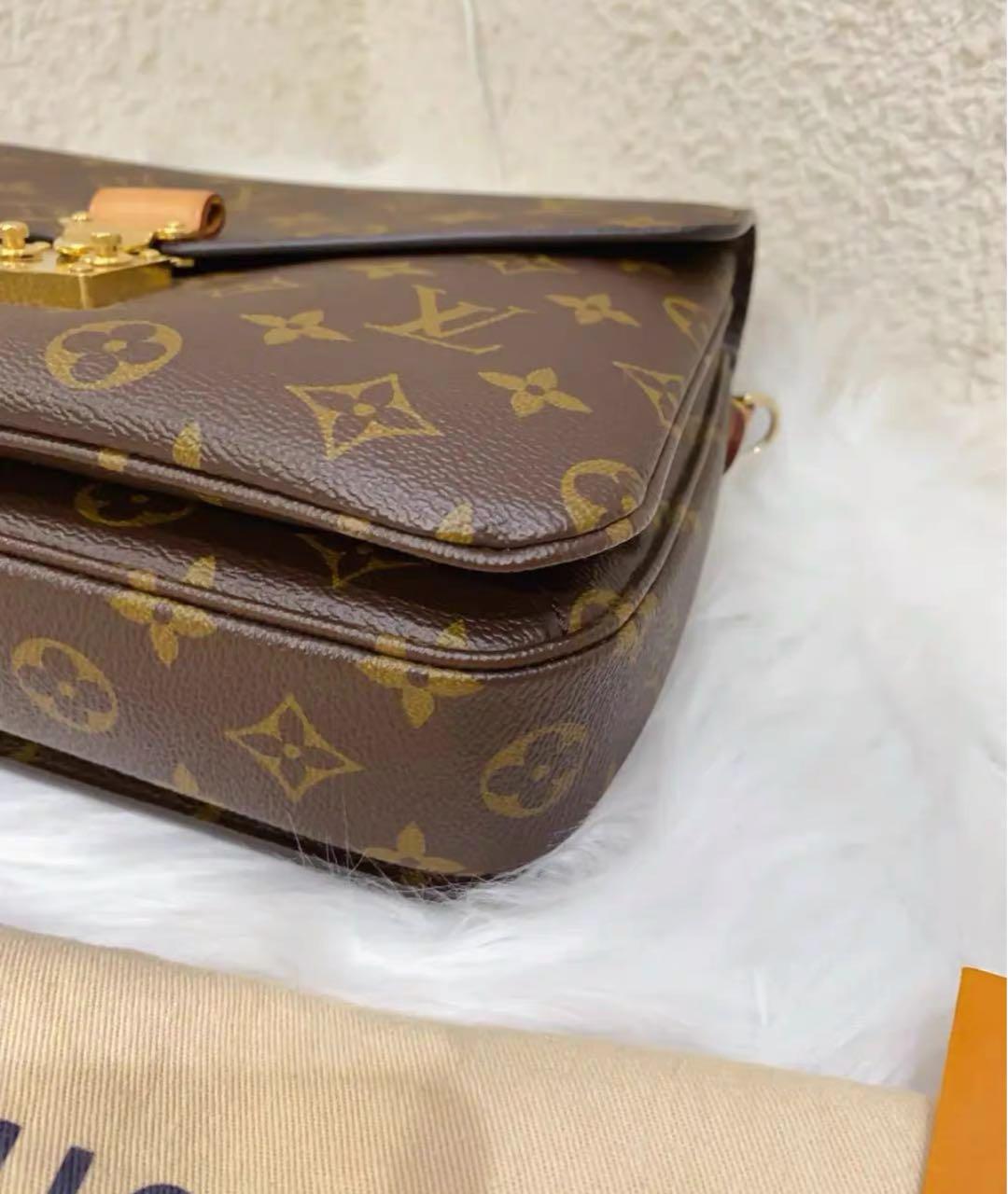 LOUIS VUITTON Коричневая кожаная сумка через плечо, фото 6