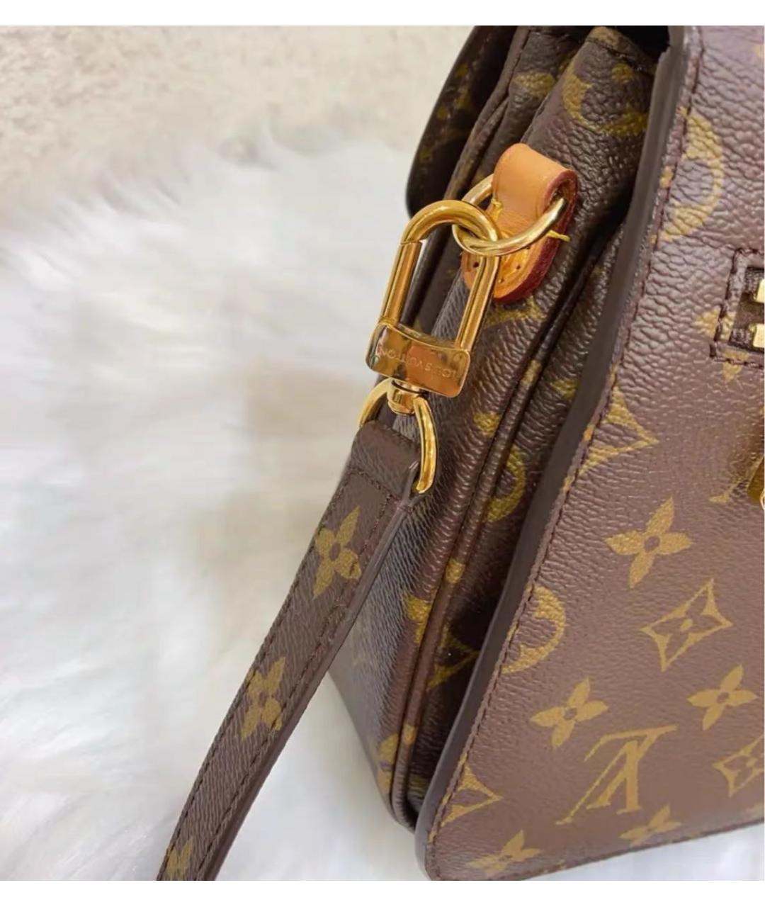 LOUIS VUITTON Коричневая кожаная сумка через плечо, фото 3