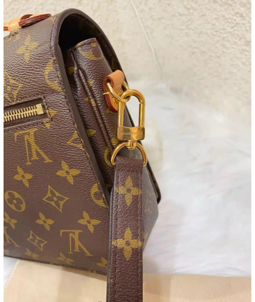 LOUIS VUITTON Коричневая кожаная сумка через плечо, фото 4
