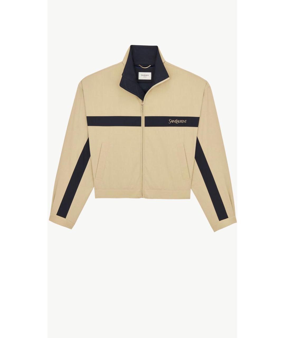 SAINT LAURENT Бежевая хлопковая куртка, фото 3