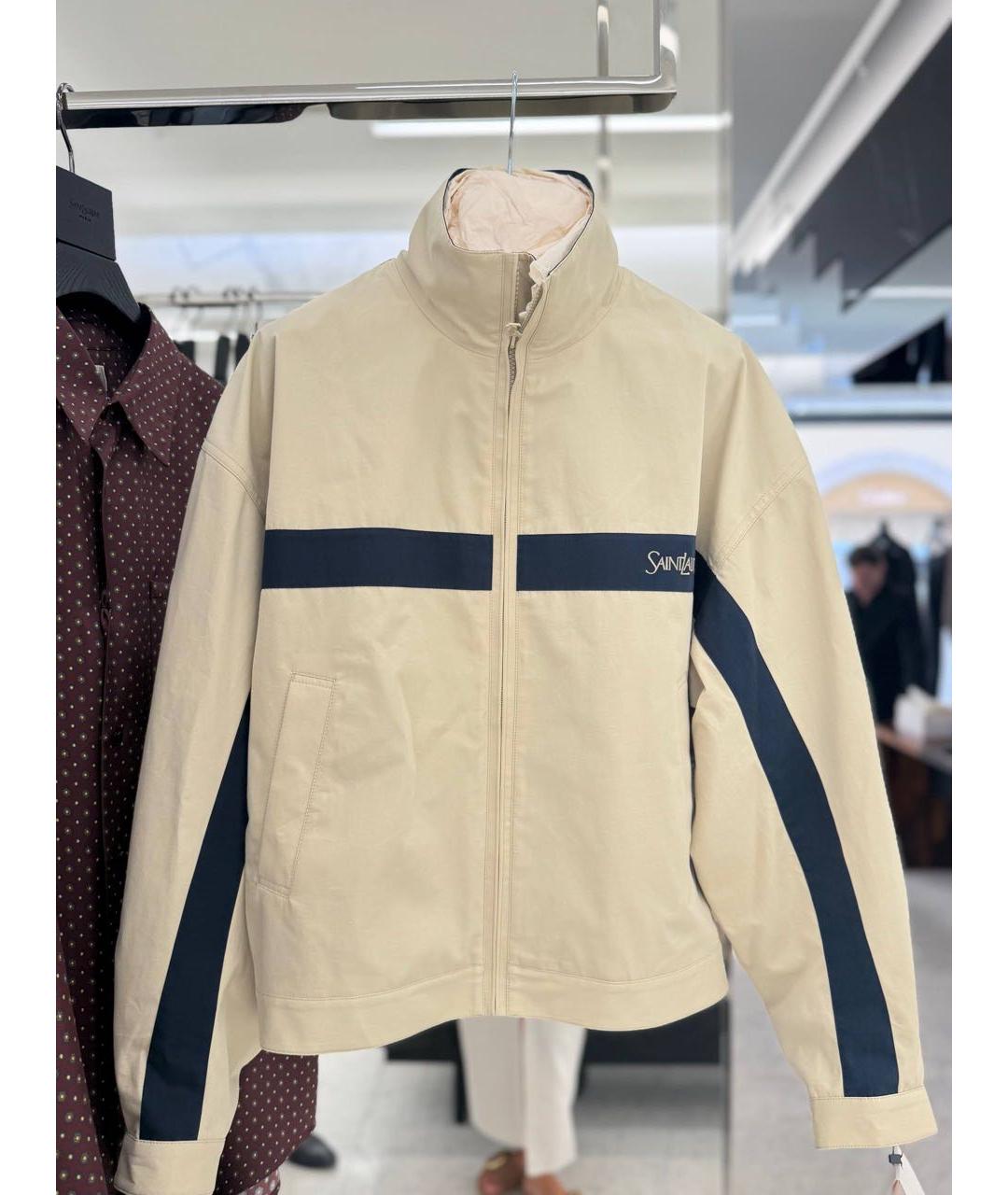 SAINT LAURENT Бежевая хлопковая куртка, фото 5