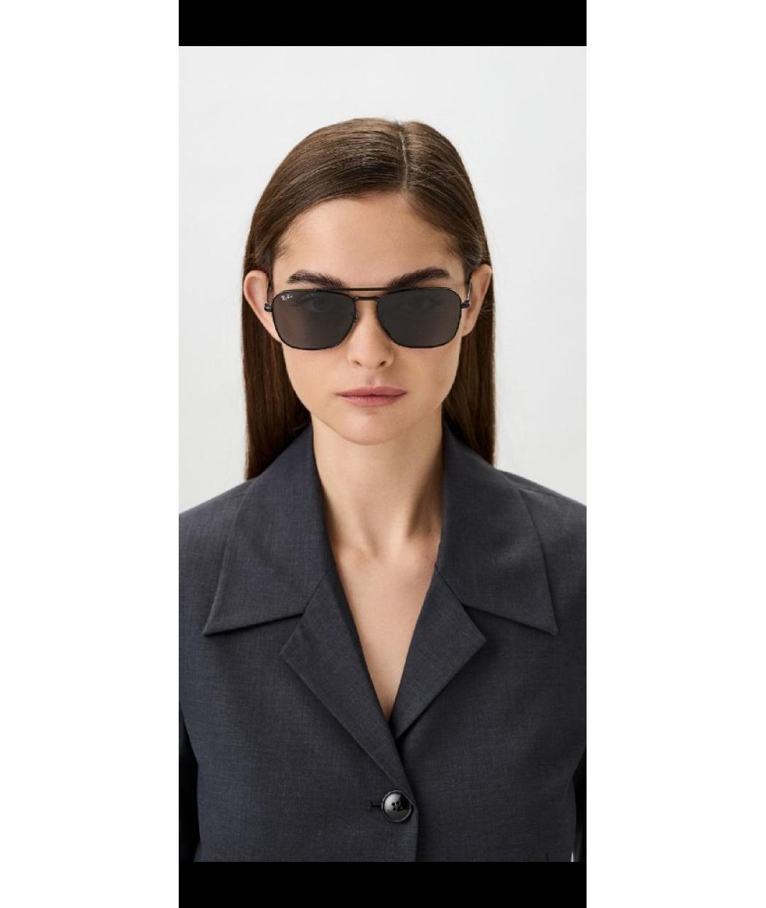RAY BAN Черные металлические солнцезащитные очки, фото 7